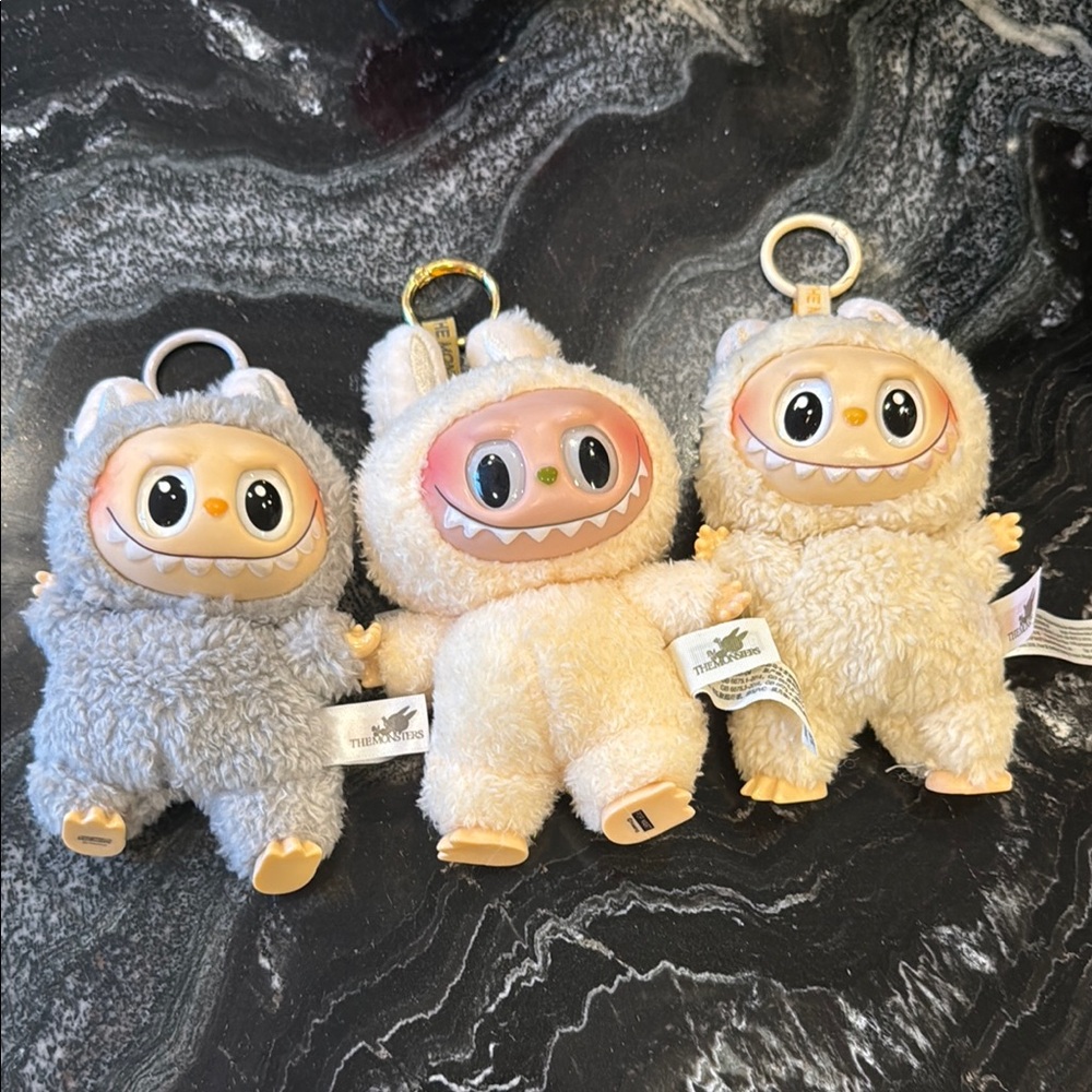 Plush Keychain Set - Gray, Cream, Tan. GET ALL THREE TODAY
